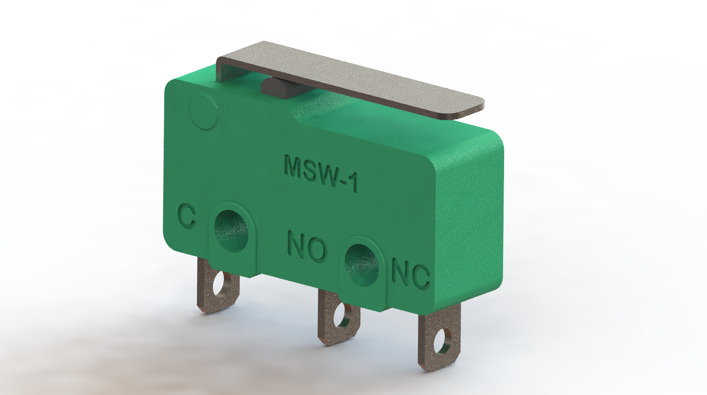 MSW-12 微动开关的 3D 模型