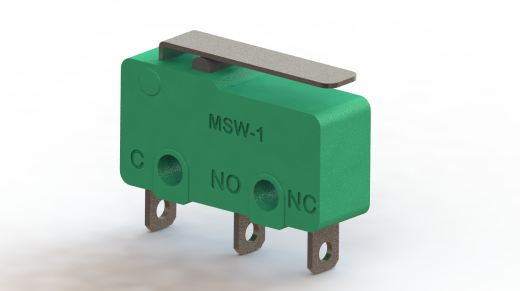 MSW-12 微动开关的 3D 模型缩略图