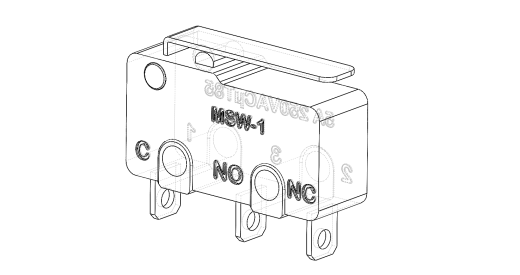 MSW-12 微动开关的 3D 模型缩略图