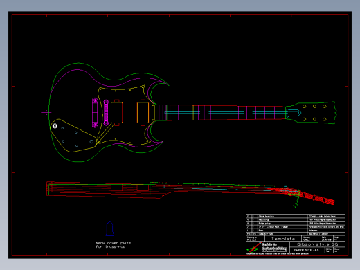 电吉它图例cad图纸电吉他