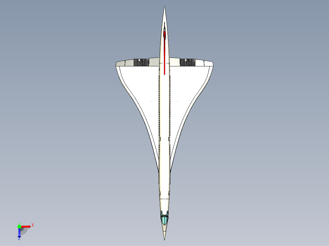 10--Concorde协和飞机模型3D图纸俯视图