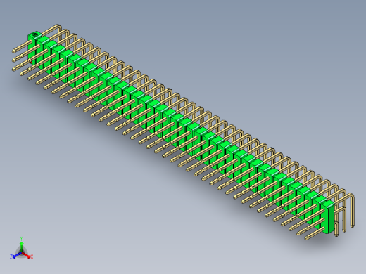 彩色公排针 100mil 2.54mm 系列-DS1022_green_3x38p_100mil_TypeD_rev1.0