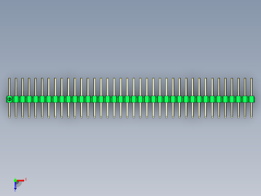 彩色公排针 100mil 2.54mm 系列-DS1022_green_3x38p_100mil_TypeD_rev1.0俯视缩略图