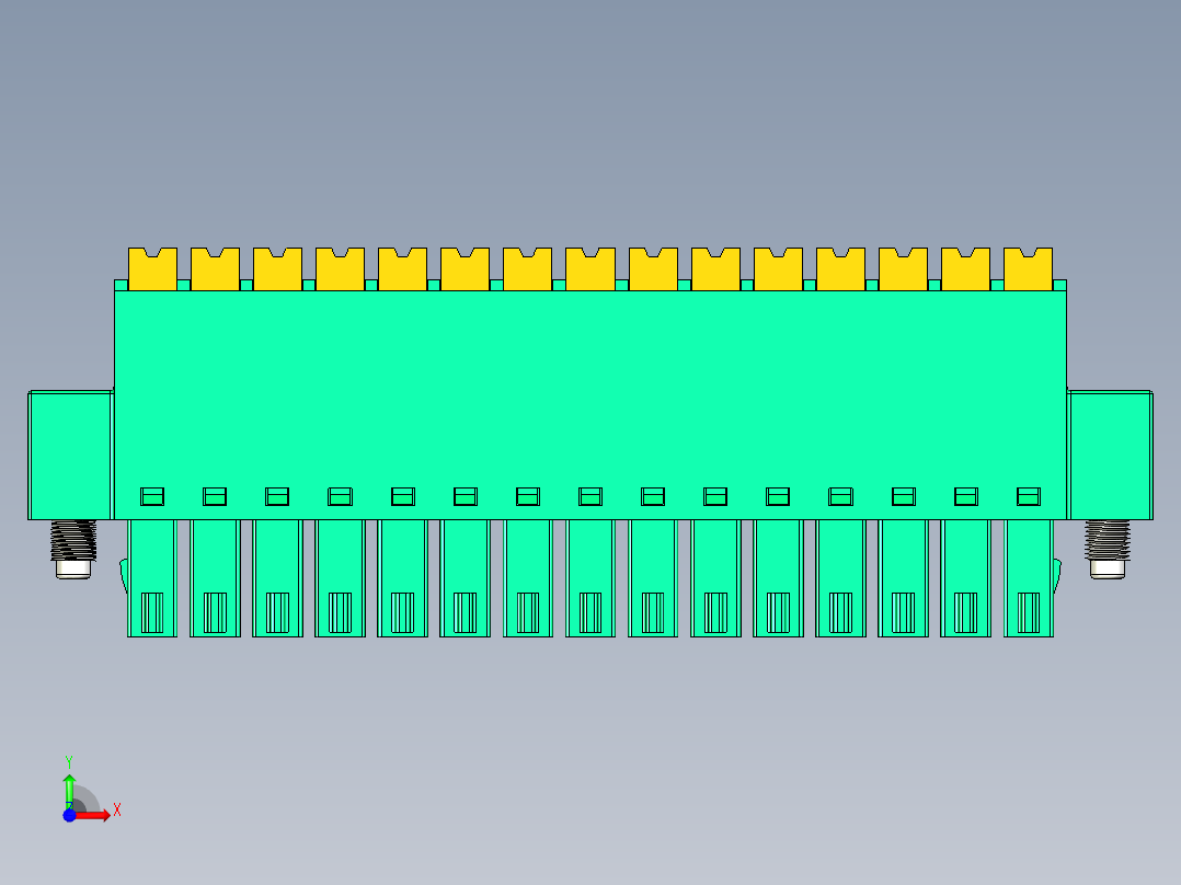 DEGSON 15EDG（公头） 3.5mm 螺钉锁紧，插拔式接线端子 FullPack-15EDGKNM-3.5-15P-14-00AH前视图