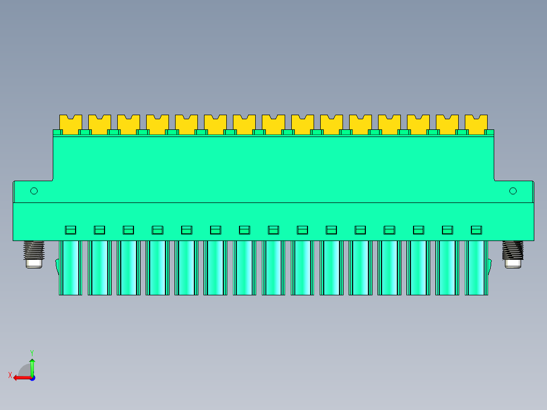 DEGSON 15EDG（公头） 3.5mm 螺钉锁紧，插拔式接线端子 FullPack-15EDGKNM-3.5-15P-14-00AH后视图