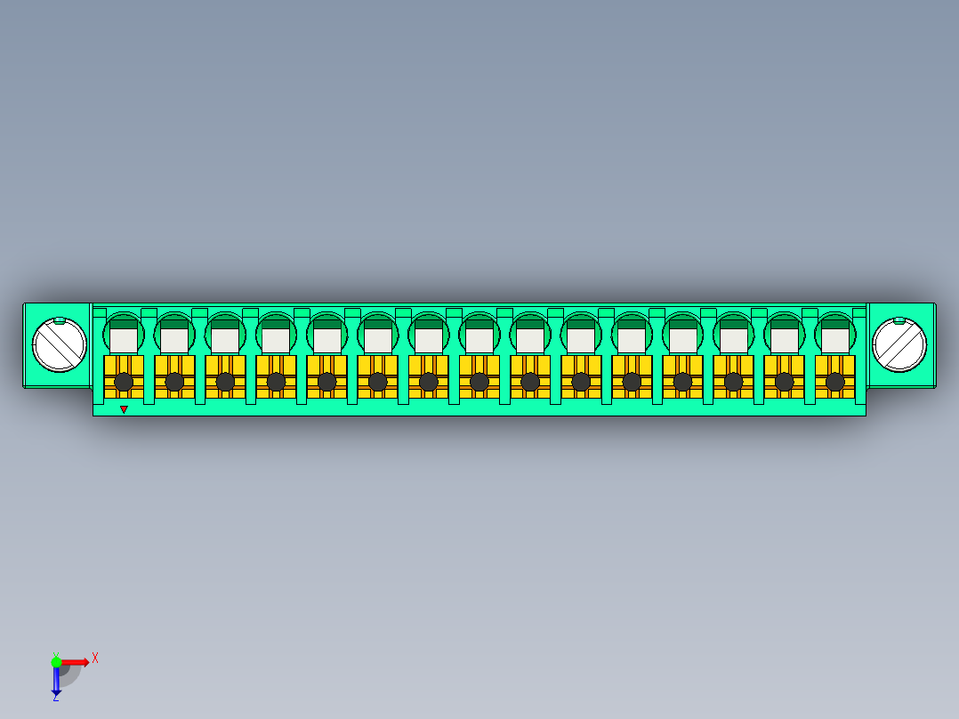 DEGSON 15EDG（公头） 3.5mm 螺钉锁紧，插拔式接线端子 FullPack-15EDGKNM-3.5-15P-14-00AH俯视图