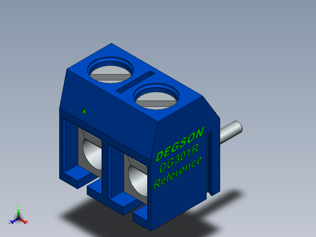 DEGSON DG301 系列 5.0mm 接线端子-DG301R-5.0-xxP-12-00AH正等轴测图