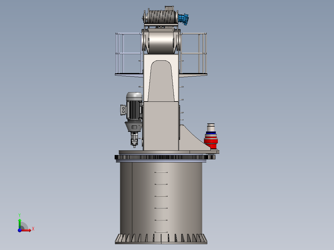 5T×12m液压起重机起重臂前视图