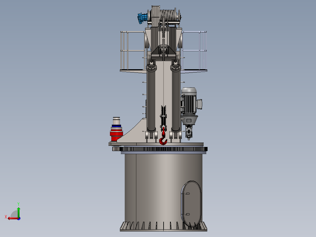 5T×12m液压起重机起重臂后视图