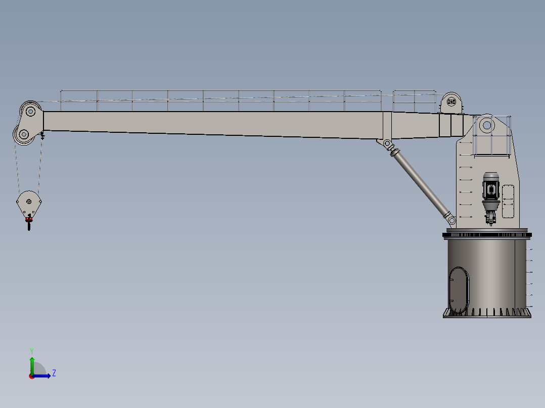 5T×12m液压起重机起重臂左视图