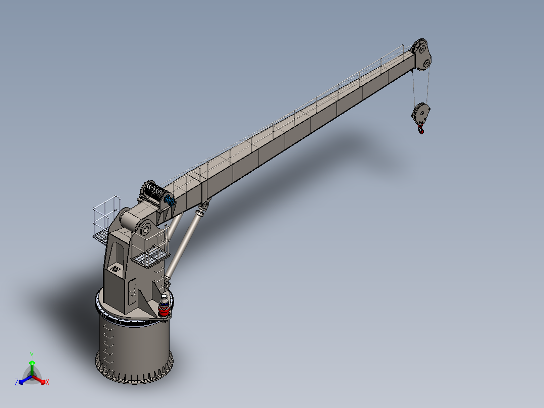 5T×12m液压起重机起重臂正等轴测图