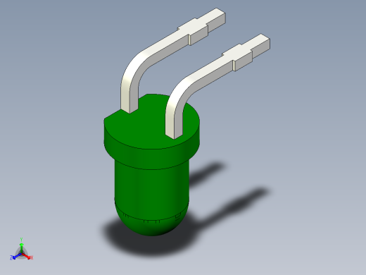 LED的3毫米通孔直角PCB。型号版本1和2的区别在于阳极和阴极的位置主视缩略图