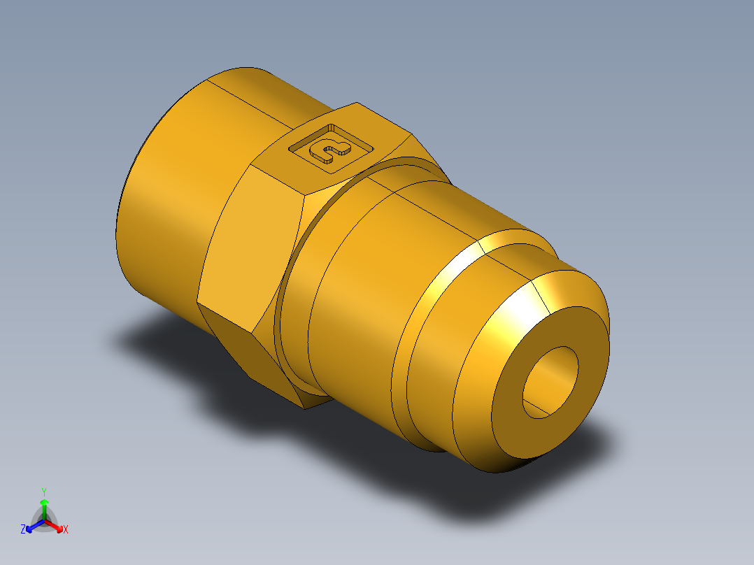 扩口式工业通用硬管接头Flare To Solder 43F-6-4主视图