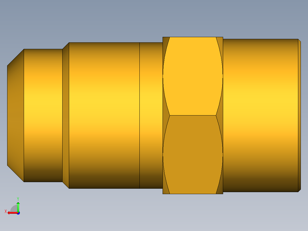 扩口式工业通用硬管接头Flare To Solder 43F-6-4后视图