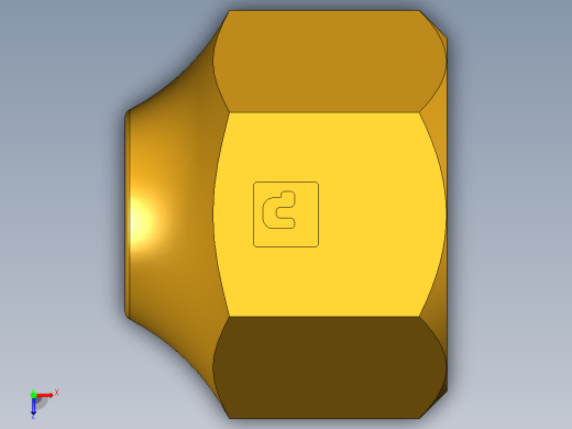 扩口式工业通用硬管接头Short Forged Reducing Nuts 14FS-6-4俯视缩略图
