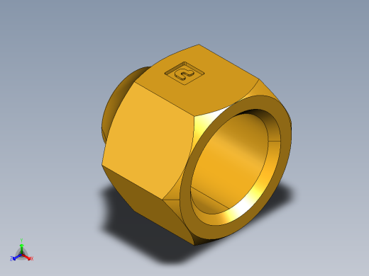 扩口式工业通用硬管接头Short Forged Reducing Nuts 14FS-6-4正等轴测缩略图