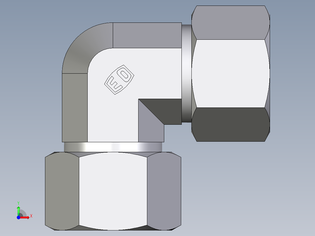卡套式工业通用硬管接头EO_Union_elbow_W20ZS71前视图