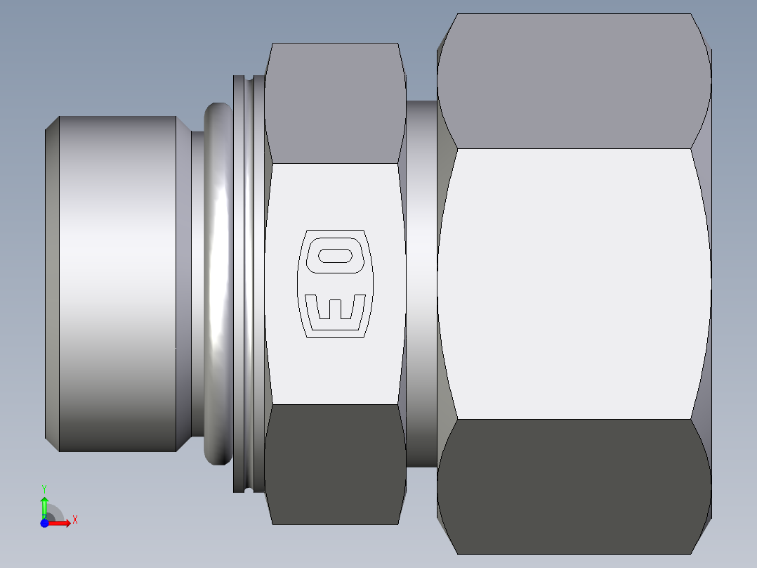 卡套式工业通用硬管接头EO_Male_Stud_connector_GEO25SMCF前视图