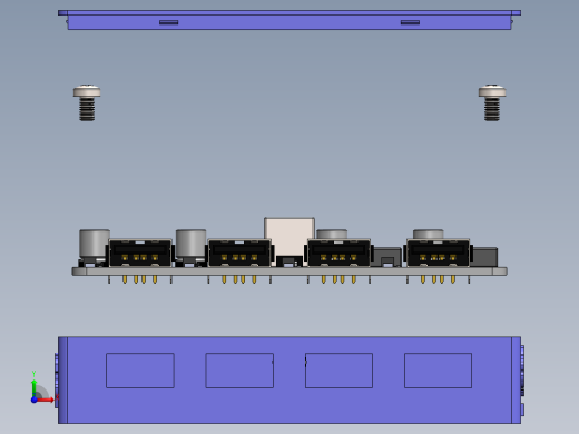 华为4接口USB充电盒子前视缩略图