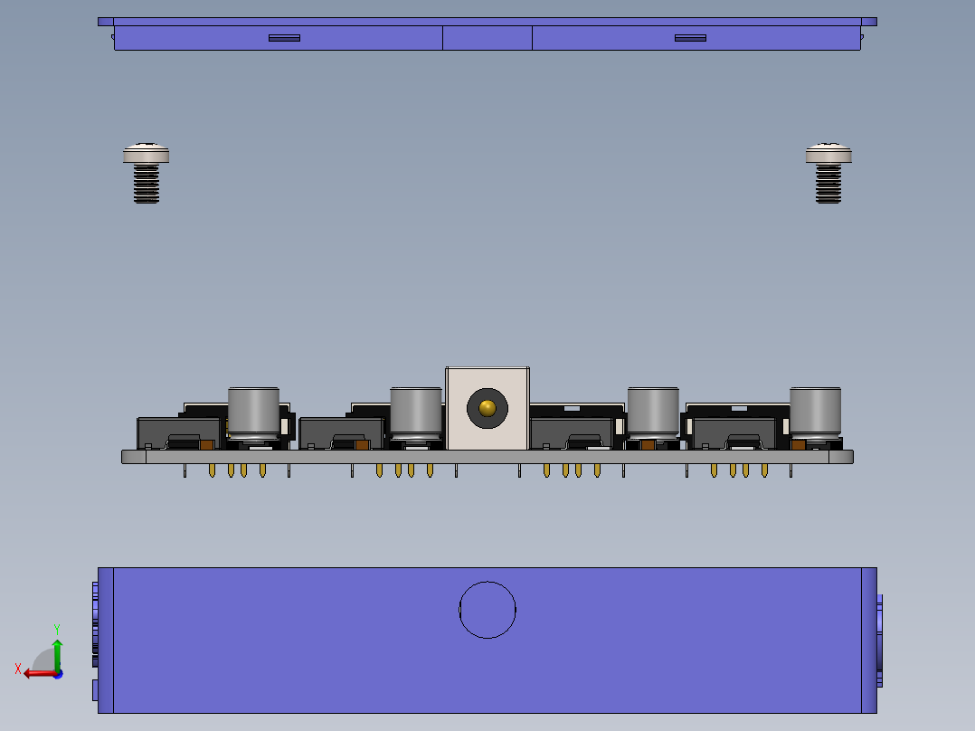 华为4接口USB充电盒子后视图