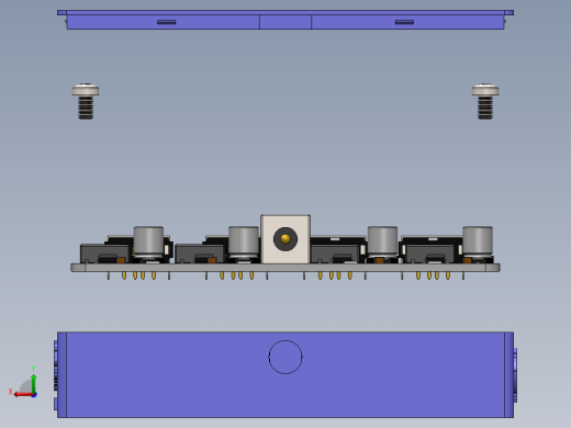 华为4接口USB充电盒子后视缩略图
