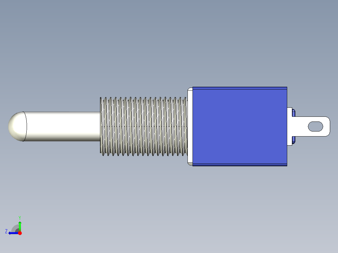 微型拨动开关（3 针）右视图