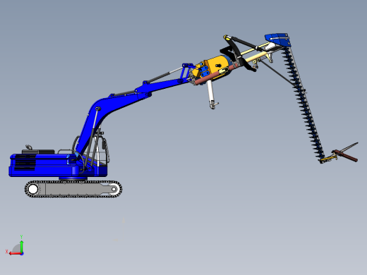 挖机修剪机模型后视缩略图