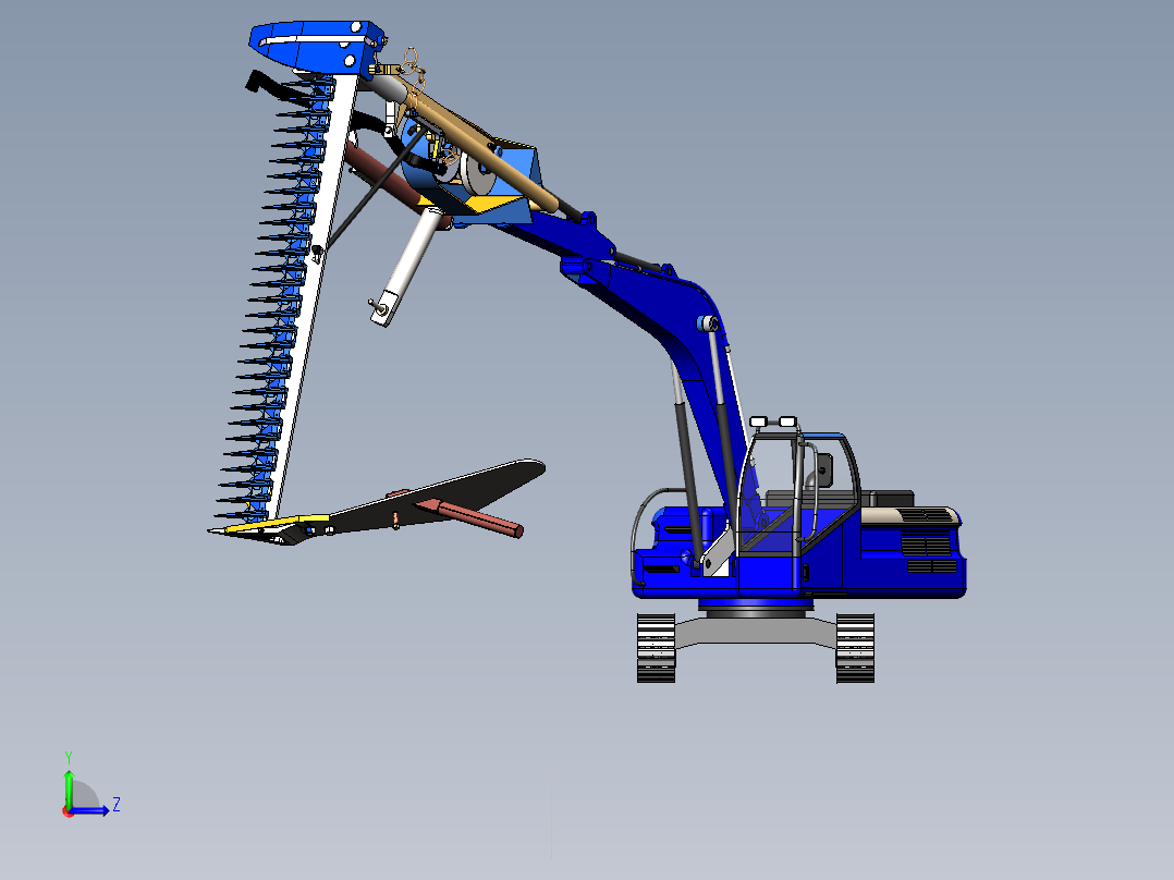 挖机修剪机模型左视图