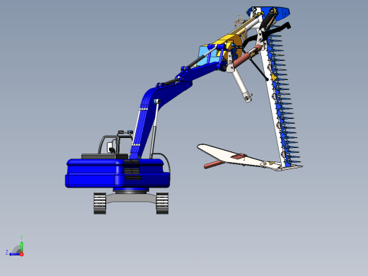 挖机修剪机模型右视缩略图