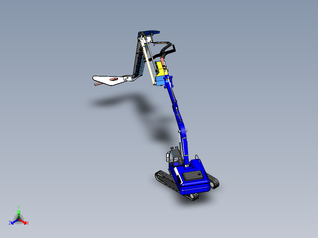 挖机修剪机模型正等轴测图