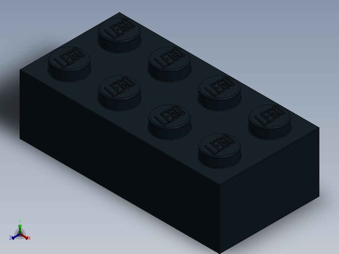 乐高套装 4421基本积木-300126 Black Brick 2 x 4.SLDPRT