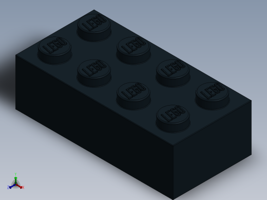 乐高套装 4421基本积木-300126 Black Brick 2 x 4.SLDPRT