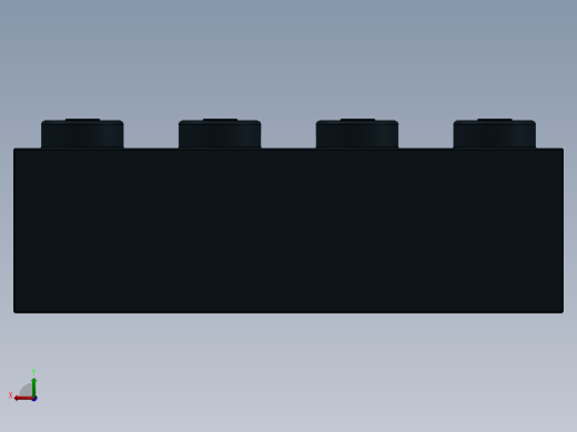 乐高套装 4421基本积木-300126 Black Brick 2 x 4.SLDPRT后视缩略图