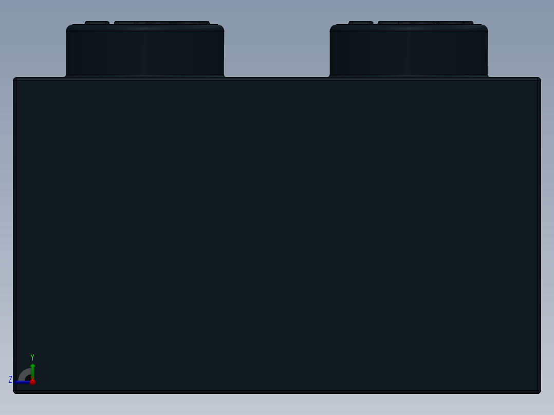 乐高套装 4421基本积木-300126 Black Brick 2 x 4.SLDPRT右视图