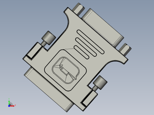 VGA 转 DVI 连接器vga-to-dvi-connector-SW STL OBJ前视缩略图