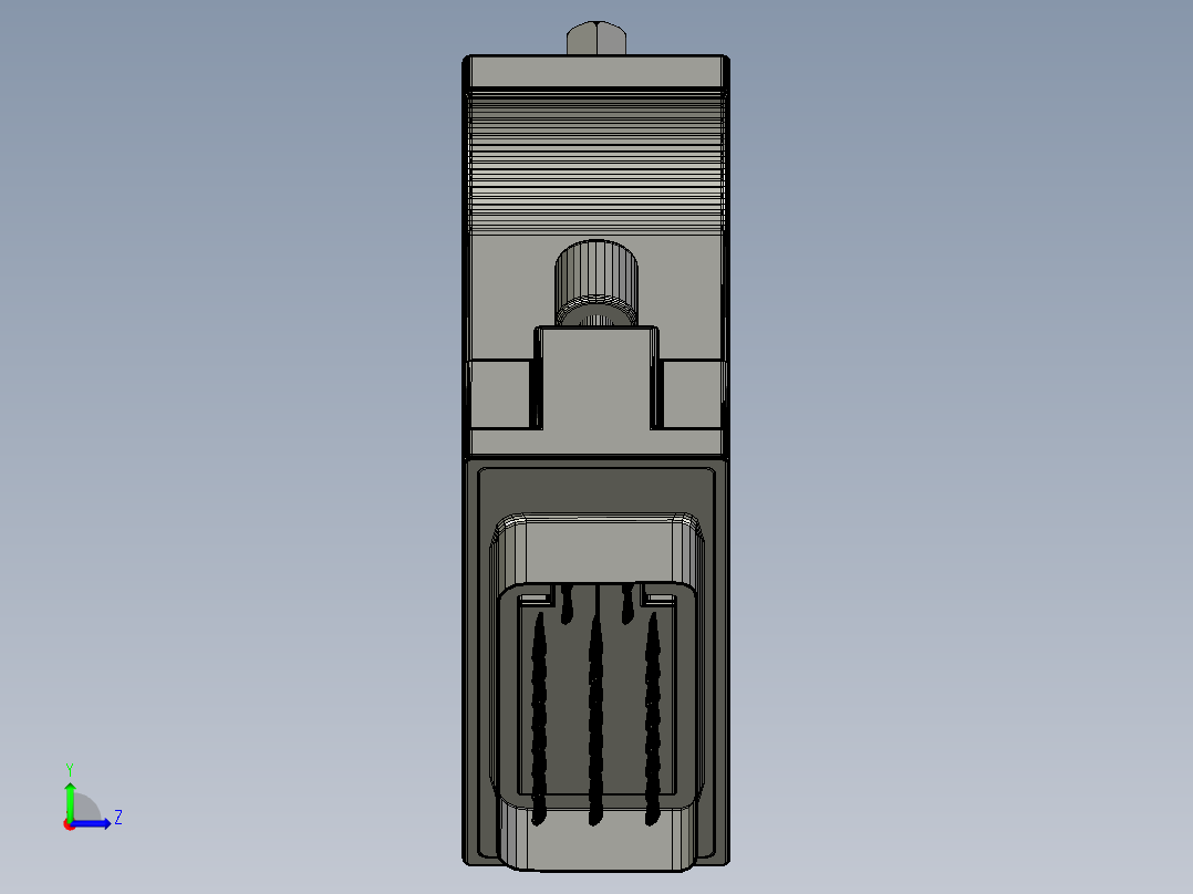 VGA 转 DVI 连接器vga-to-dvi-connector-SW STL OBJ左视图