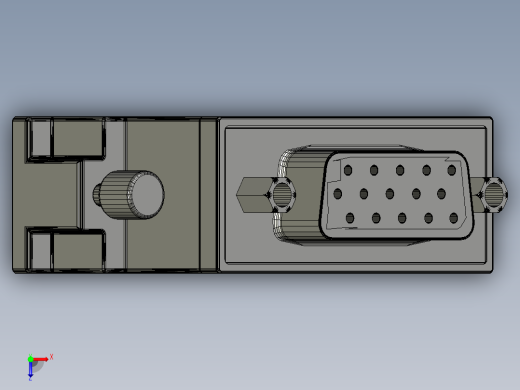 VGA 转 DVI 连接器vga-to-dvi-connector-SW STL OBJ俯视缩略图