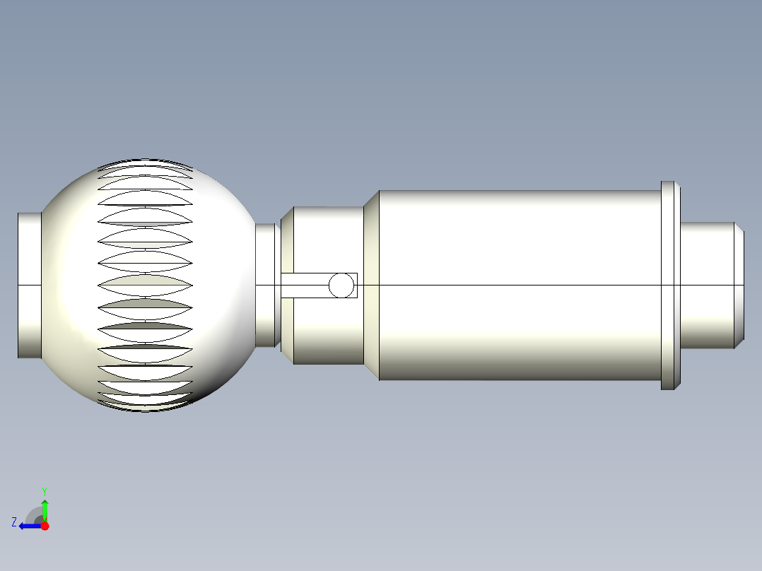 分割定位柱(精密型A)2213-3D多系列多零件图纸模型右视图