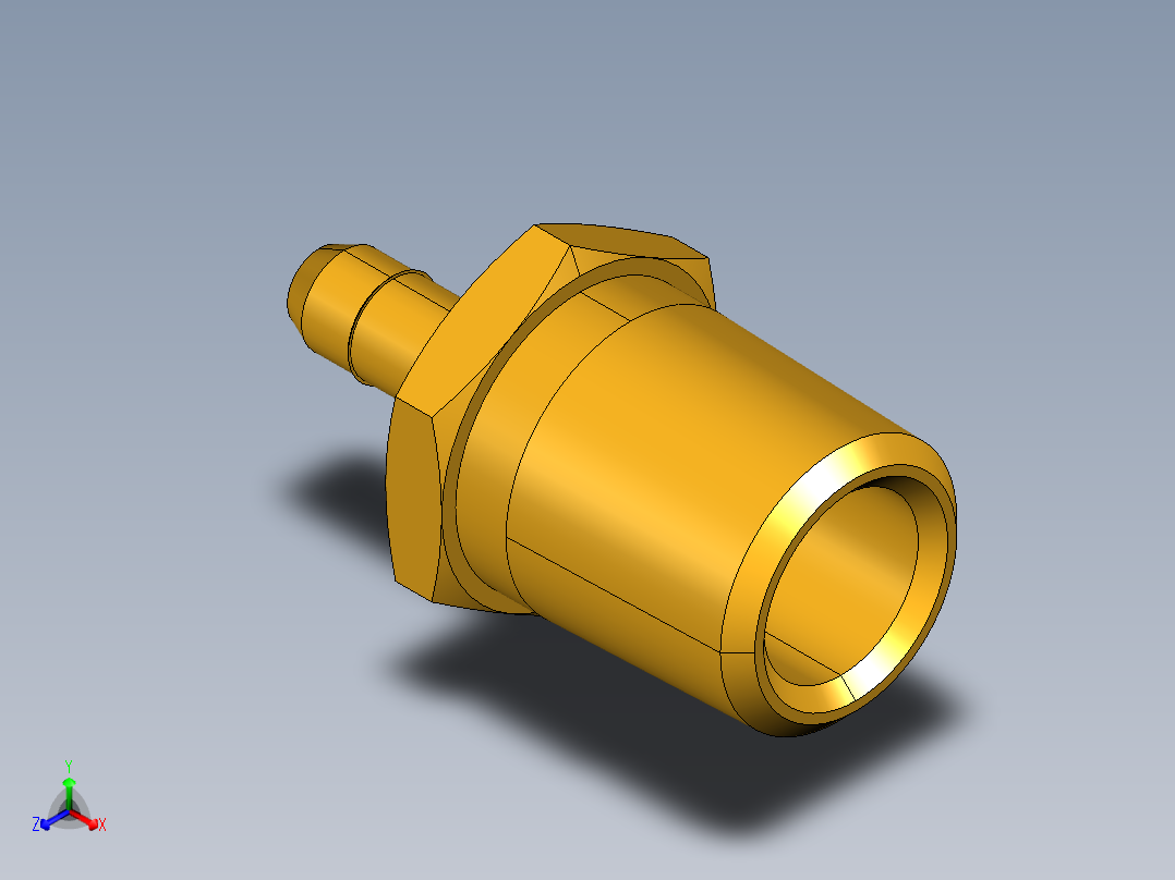 工业通用螺蚊管倒齿式工业硬管接头Male Connector 28-4-4主视图