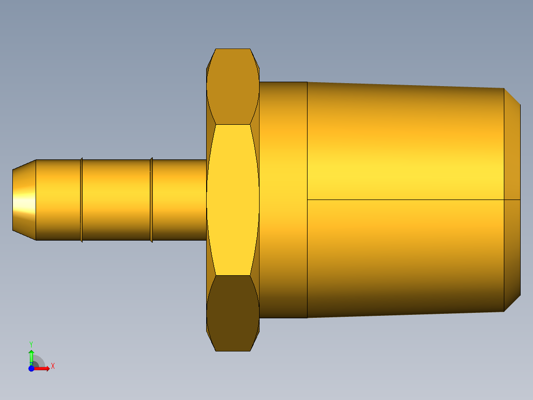 工业通用螺蚊管倒齿式工业硬管接头Male Connector 28-4-4前视图