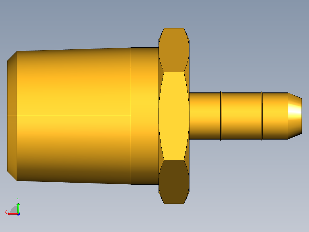 工业通用螺蚊管倒齿式工业硬管接头Male Connector 28-4-4后视图