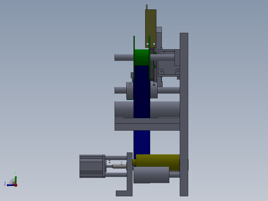 自动贴标机构sw18可编辑右视图