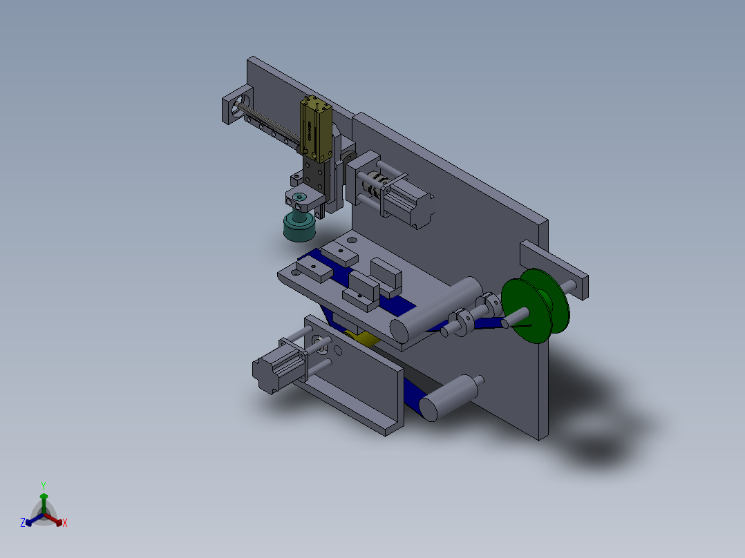 自动贴标机构sw18可编辑正等轴测图