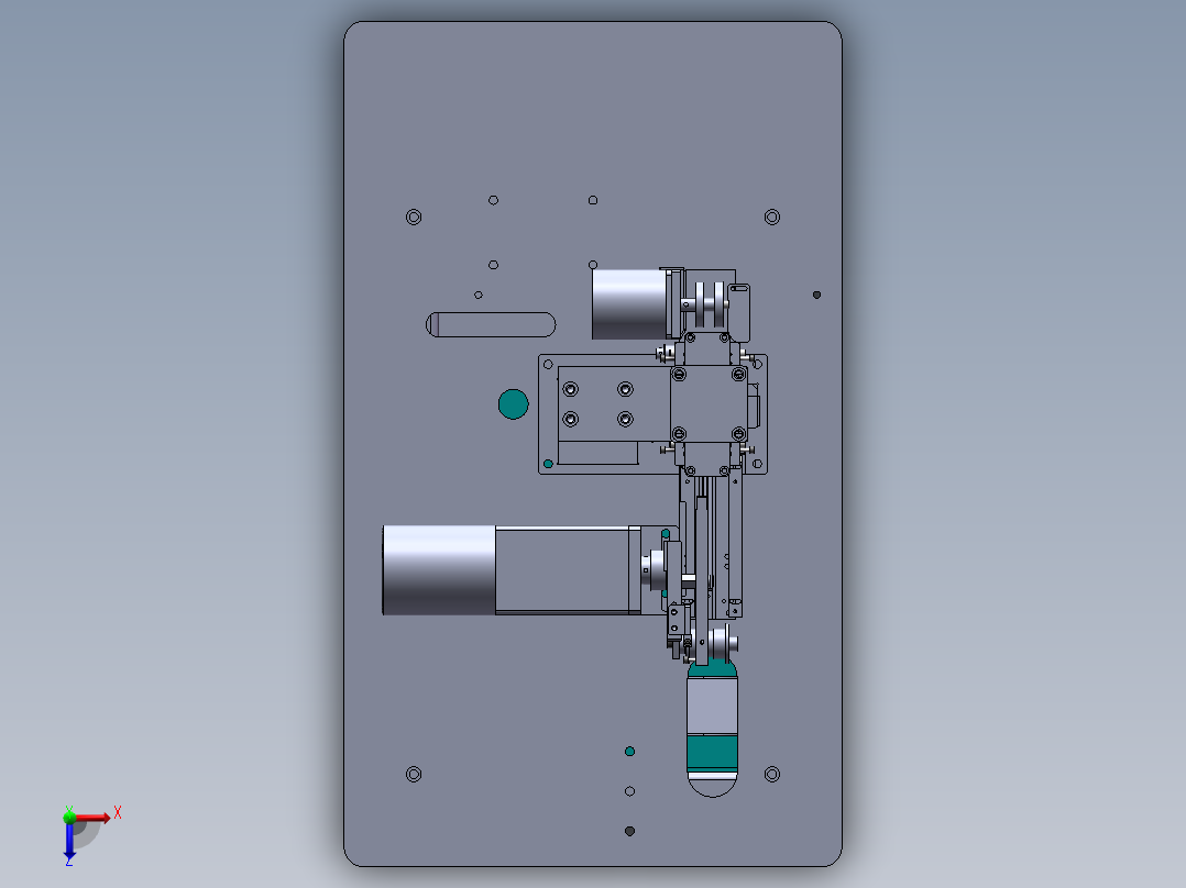 胶条切断机（sw18可编辑+工程图）俯视图