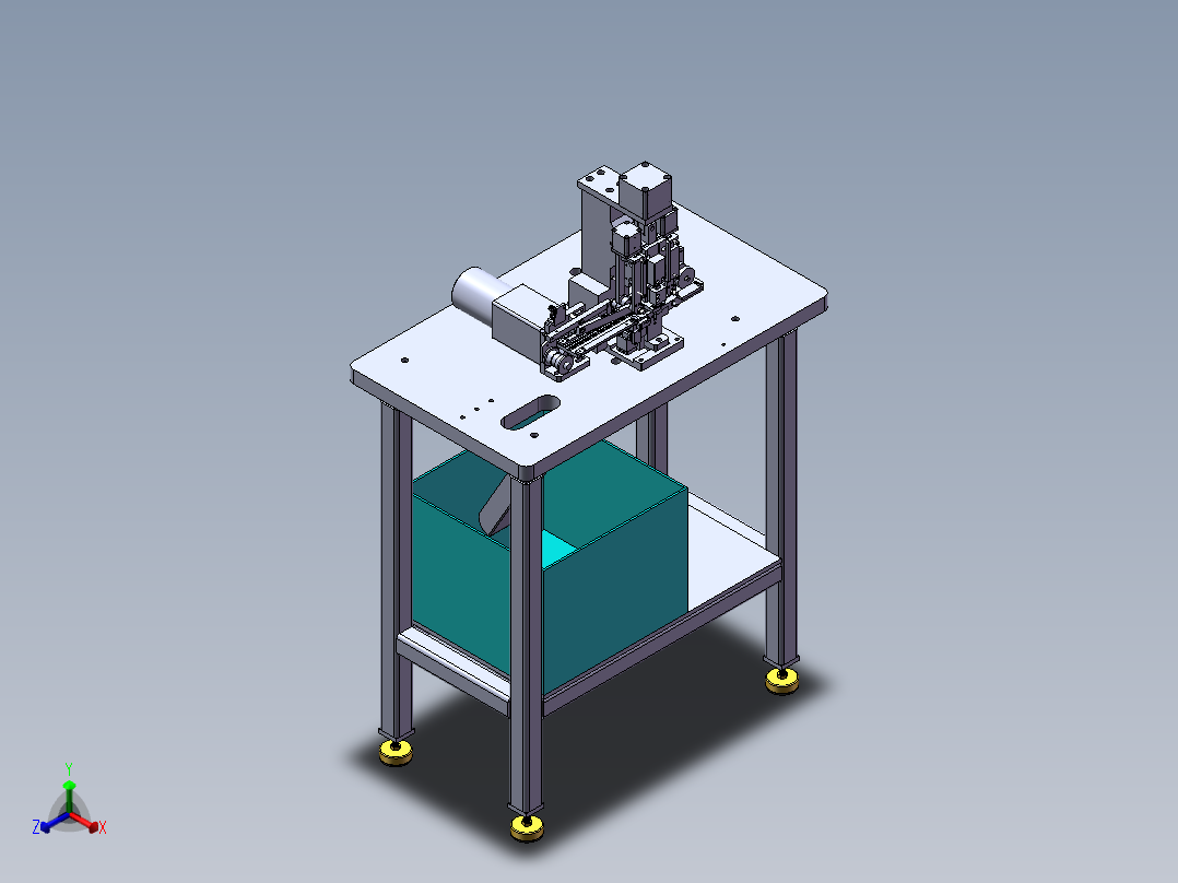 胶条切断机（sw18可编辑+工程图）正等轴测图