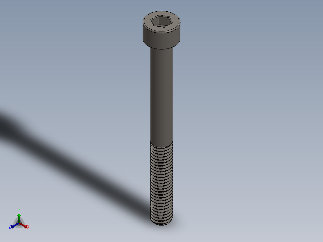 Screw_DIN_912_M5x50_A2.SLDPRT公制内六角螺钉正等轴测图