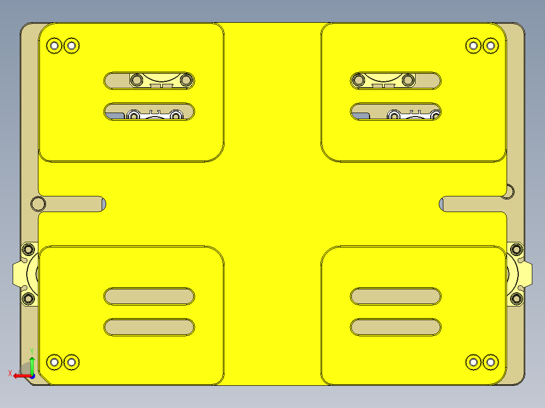 电脑外壳铣键盘孔治具模型后视图