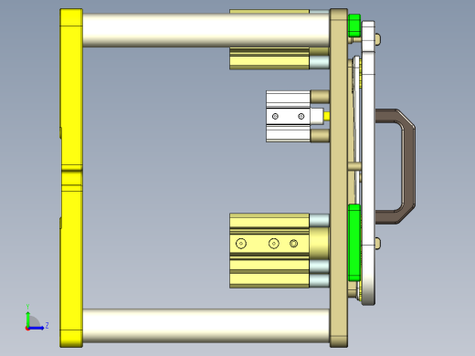 电脑外壳铣键盘孔治具模型左视缩略图