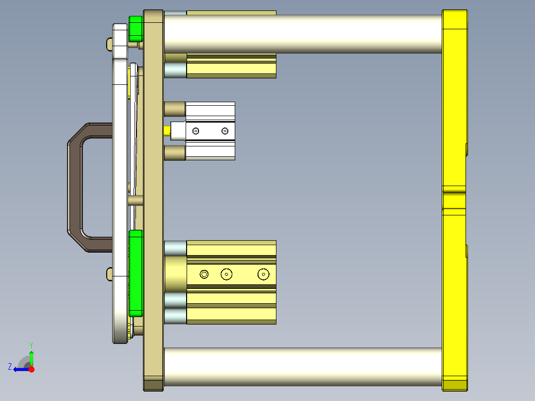 电脑外壳铣键盘孔治具模型右视图