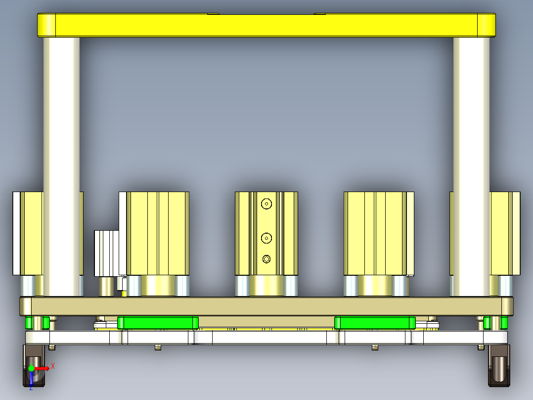 电脑外壳铣键盘孔治具模型俯视图